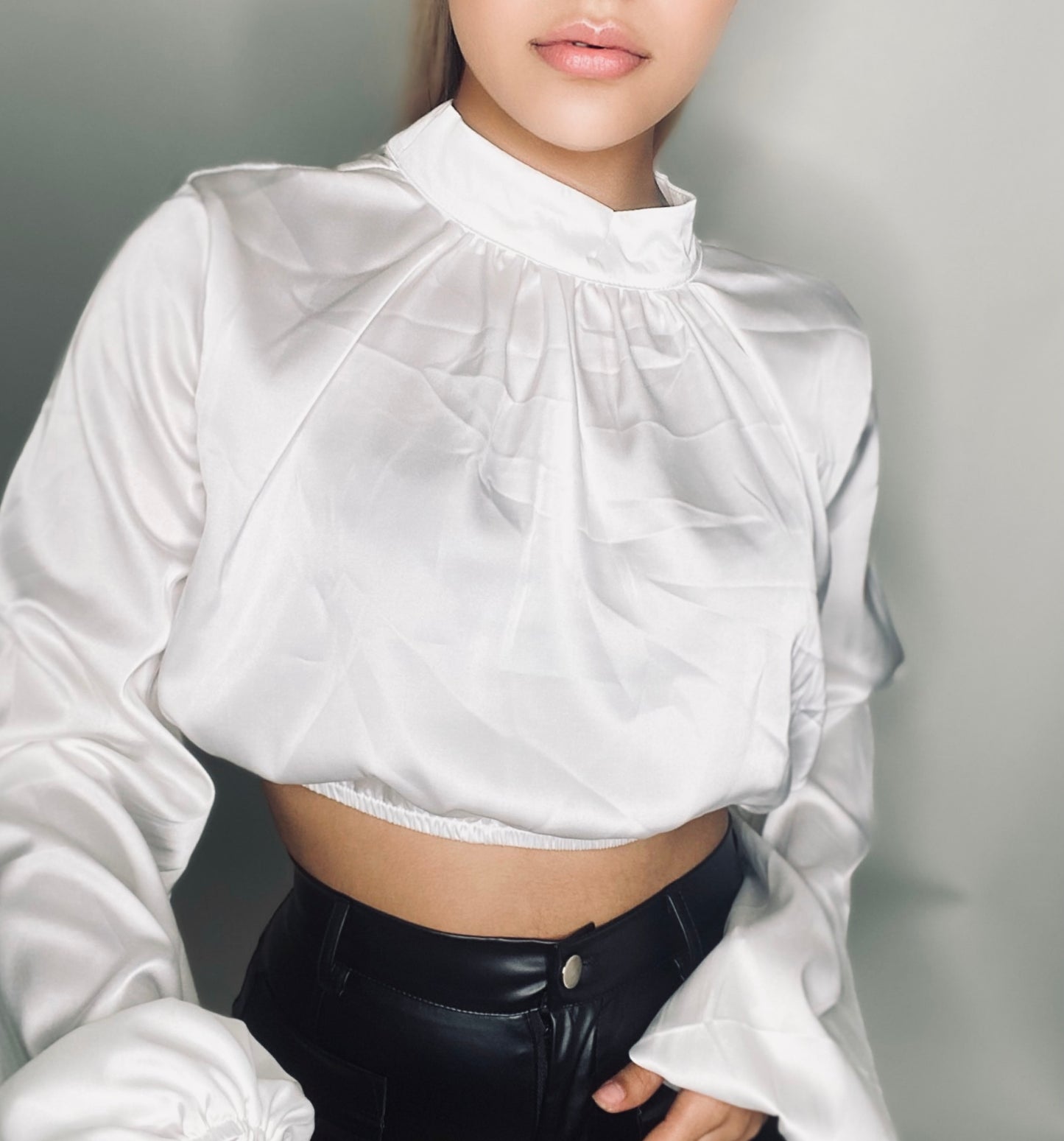 Keyla white Satin Top